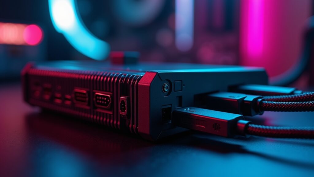 Graphics card ports connected to multiple monitors