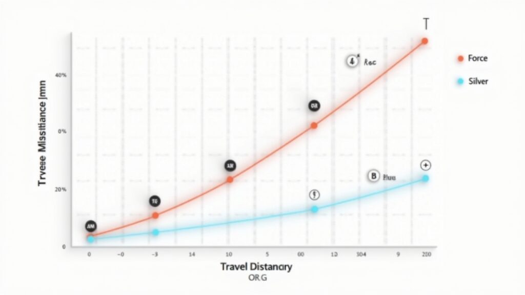 Actuation force graph for different switch types