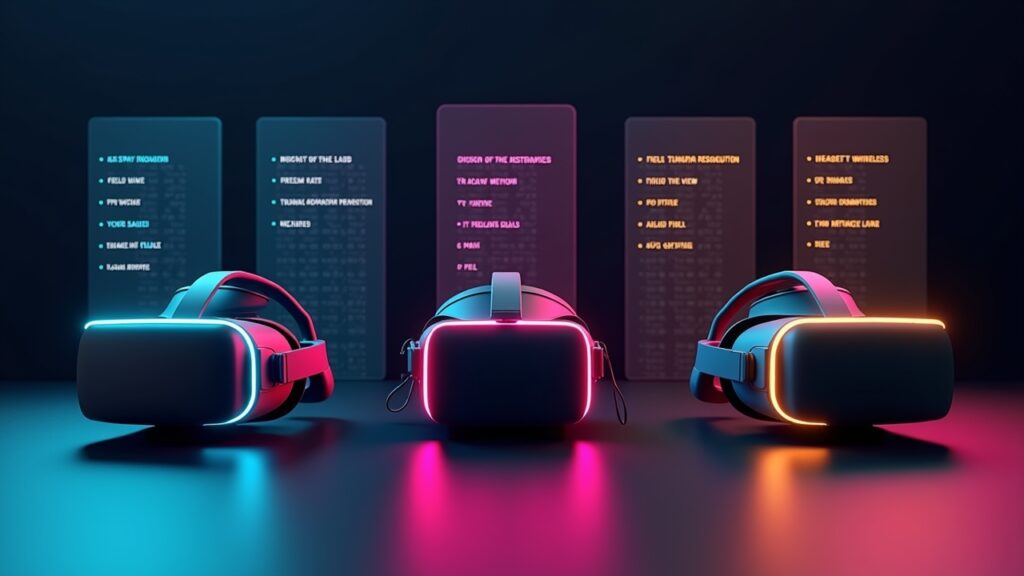 VR headset specification comparison chart